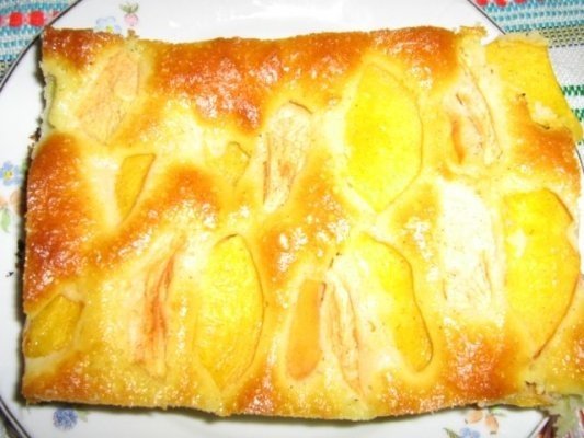 PRAJITURA CU PIERSICI si MERE