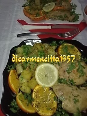 Cartofi taranesti cu pui si citrice