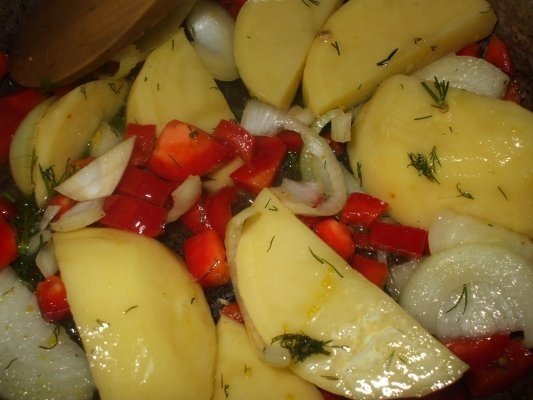 Mancare de cartofi cu curcan