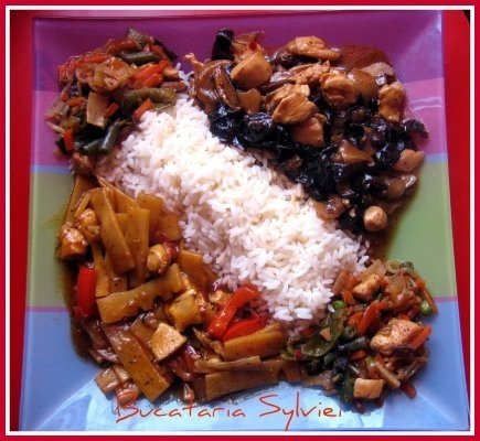 Pui cu trei feluri de ciuperci