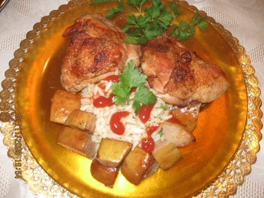 Pulpe de pui cu gutuie