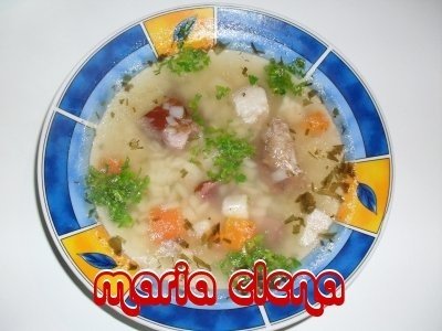 CIORBA CU CARNE DE PORC SI PASTE PATRATELE