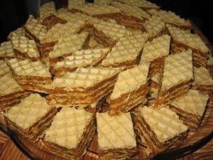 Napolitane cu crema de nuci