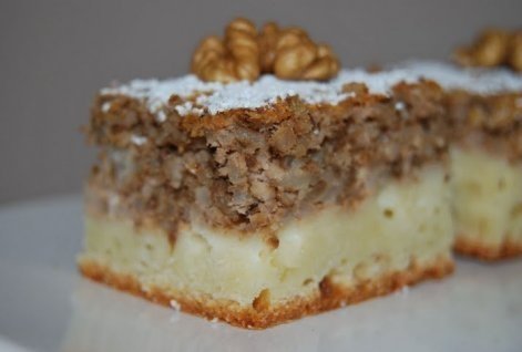 Prajitura cu orez si nuca