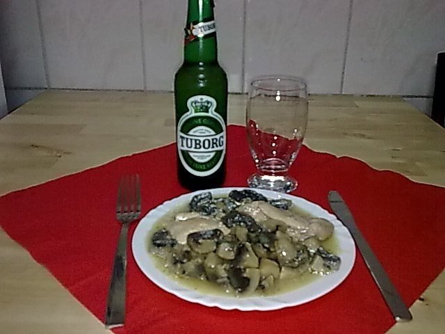Ciulama de ciuperci,cu copanele de pui