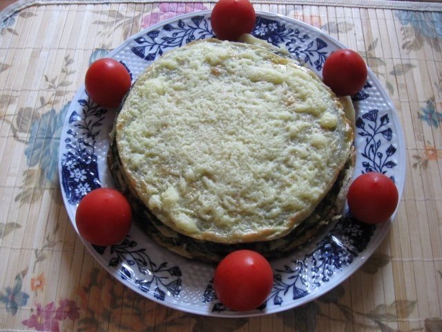 Budinca de clatite cu spanac