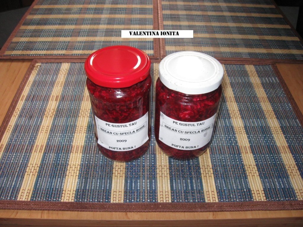 Hrean cu sfecla rosie in otet pe gustul tau