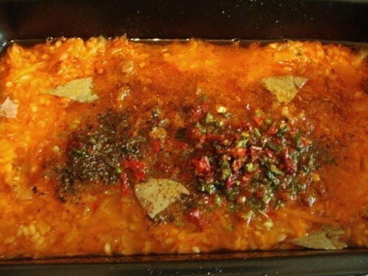 Pilaf cu muschi de porc la cuptor