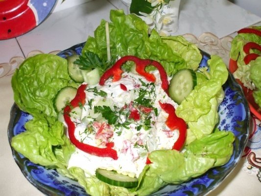 Salata de castraveti cu iaurt si ulei de masline