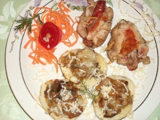 Rulouri din pulpa de pui la cuptor