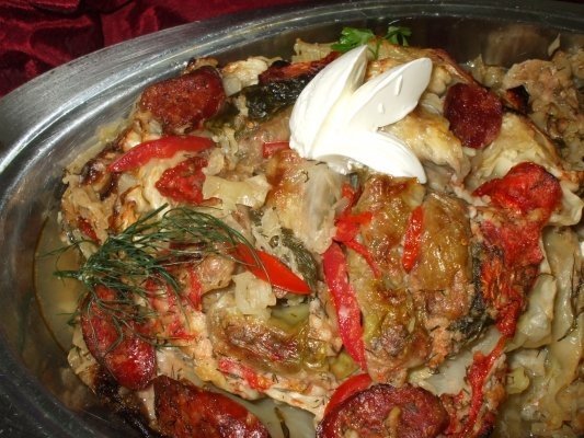 Sarmalute de curcan in cuib de varza dulce