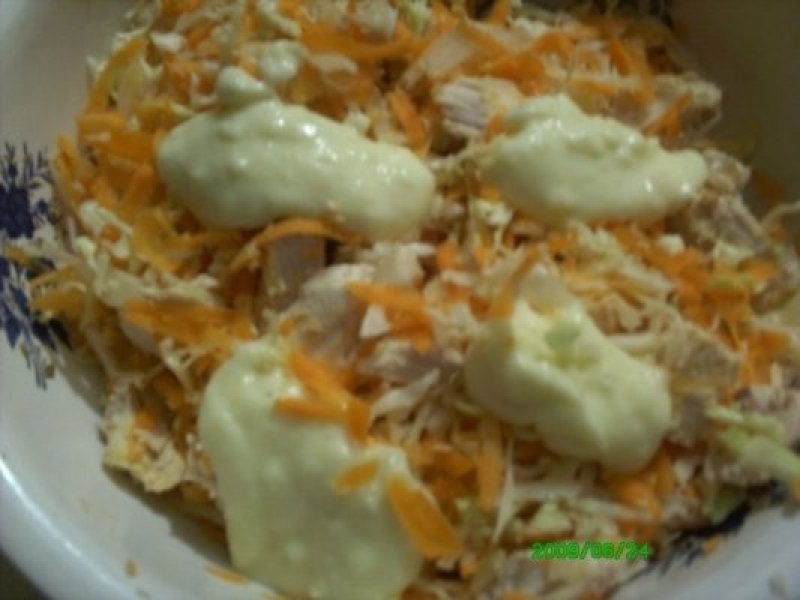 Salata de varza si morcovi cu pui