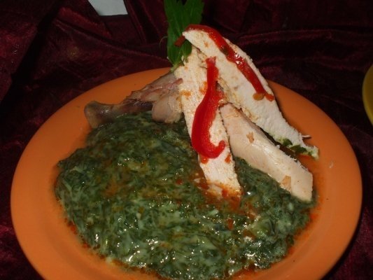 Spanac cu rasol de pui