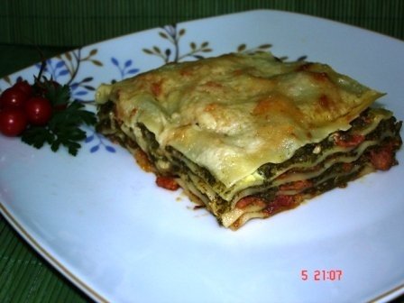 Lasagna cu trei feluri de branza si spanac