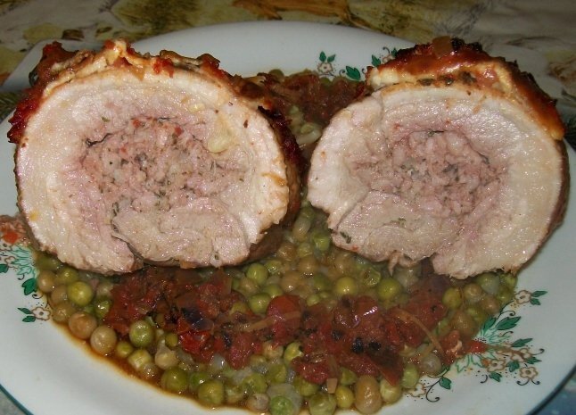 Piept de porc cu mazare si friganele