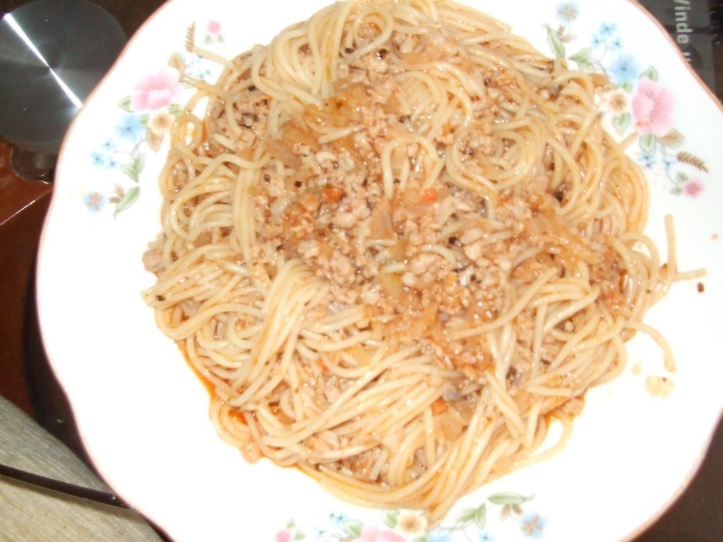 spaghete cu carne tocata(5porti)