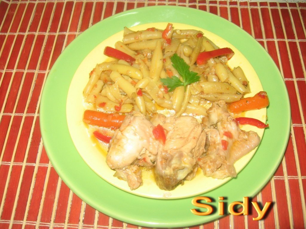 Aripa de curcan cu fasole verde