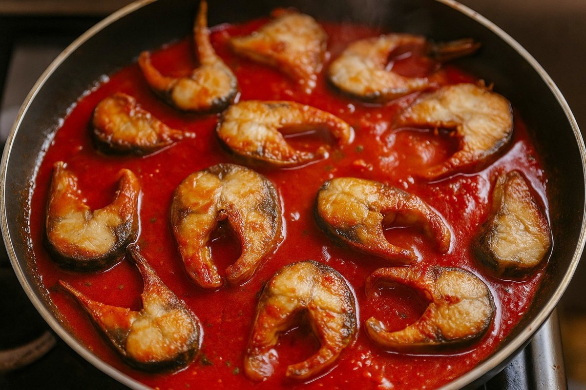 Macrou in sos de rosii la cuptor – Reteta simpla, gustoasa si foarte usor de preparat