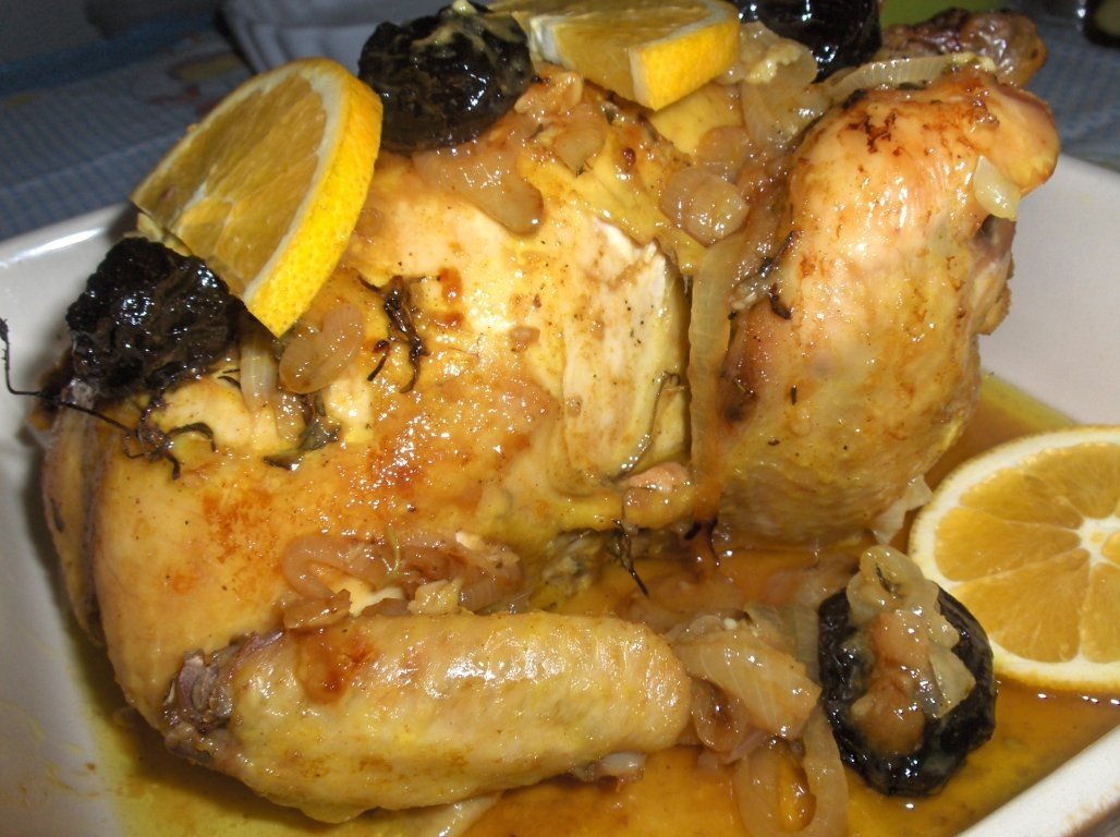 Gãinã umplutã  "à Chefe" în sos de portocale si cimbrisor