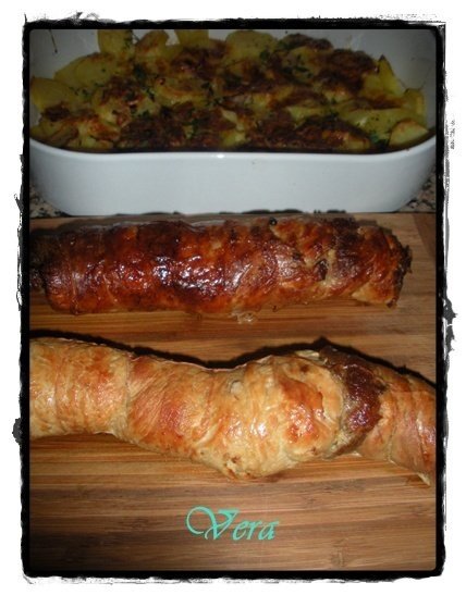 Rulada de porc cu garnitura de cartofi