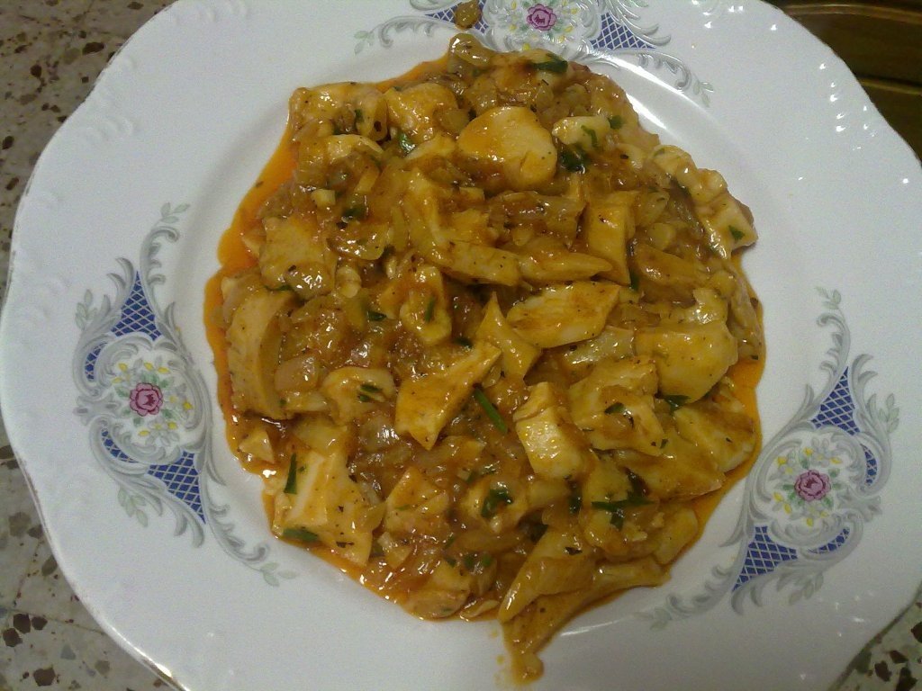 Ciuperci   pleurotus cu ceapa si bulion(post)