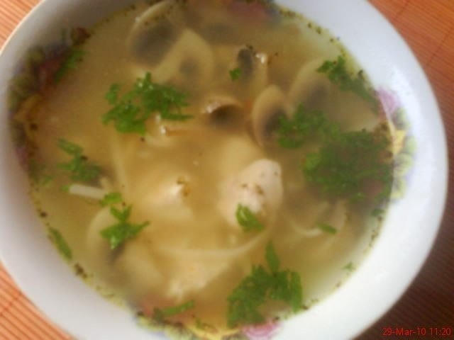 Supa de pui cu ciuperci