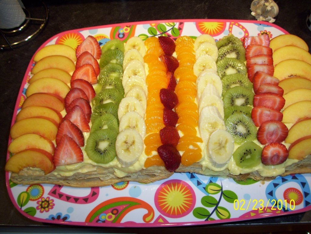 Tarta cu fructe si budinca