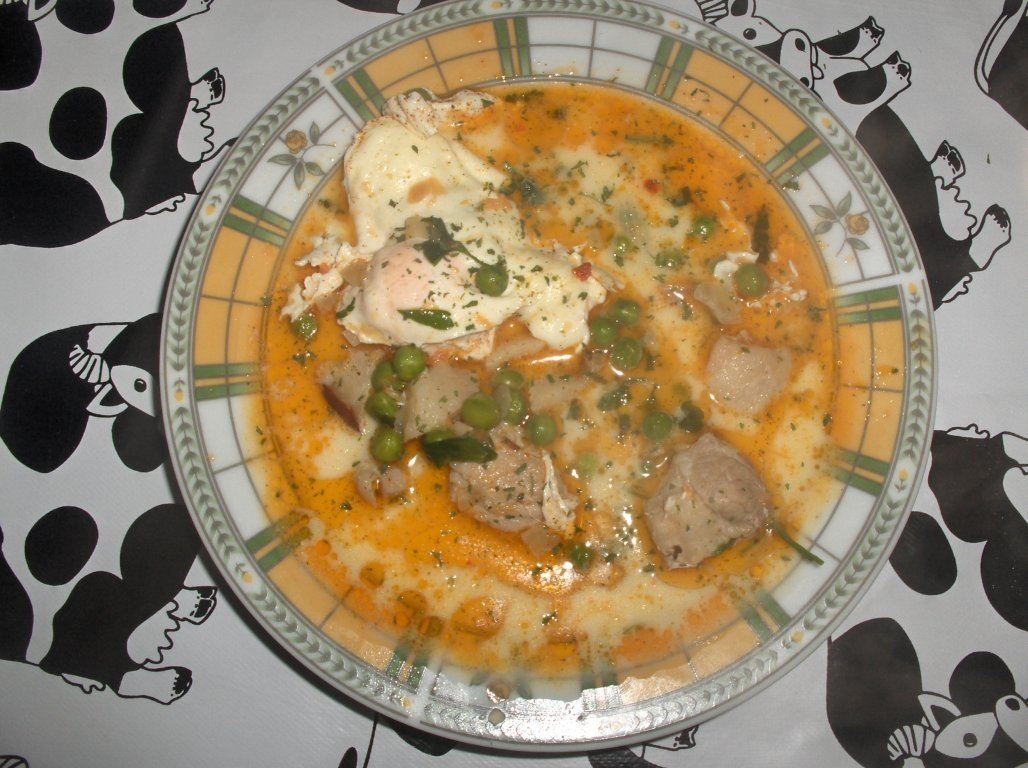 Mazare in vin si bacon cu oua romanesti