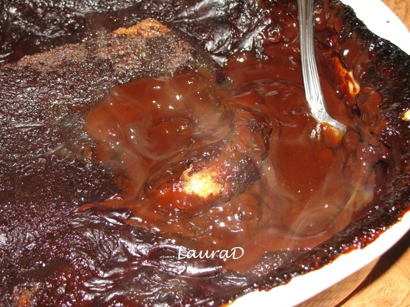 Pudding din panettone cu caramel si ciocolata