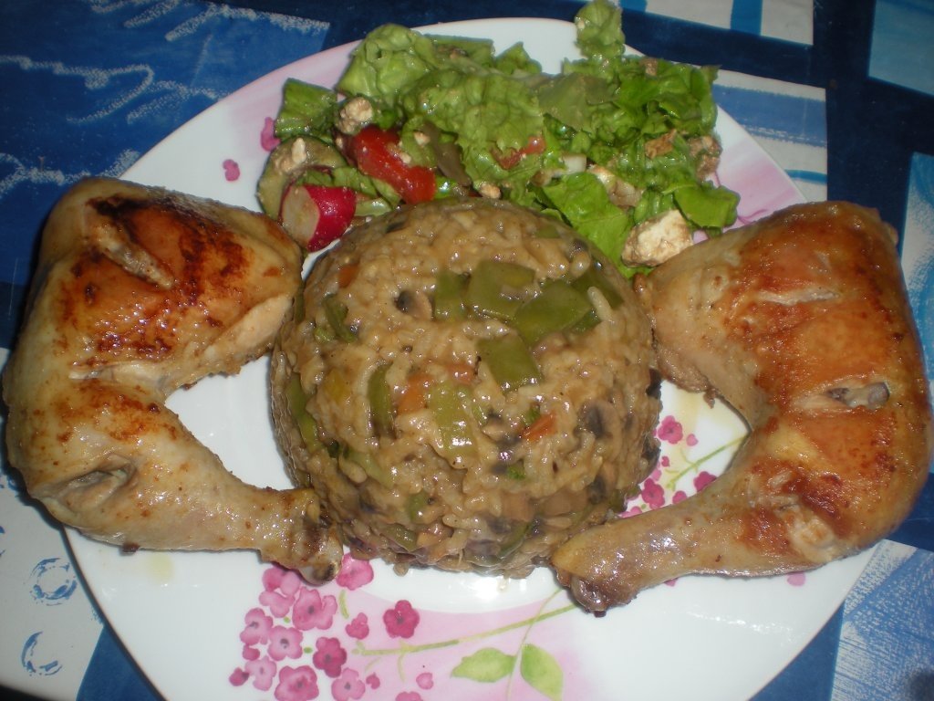 Legume cu orez si pulpe de pui