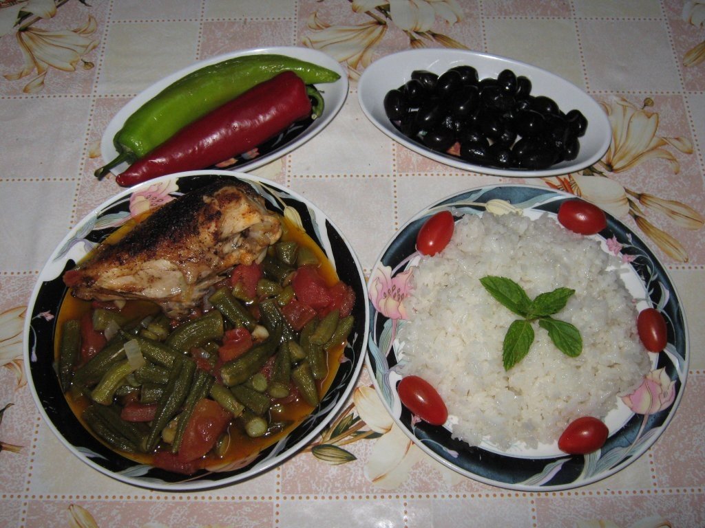 Bame cu pui la cuptor - specific tarilor arabe