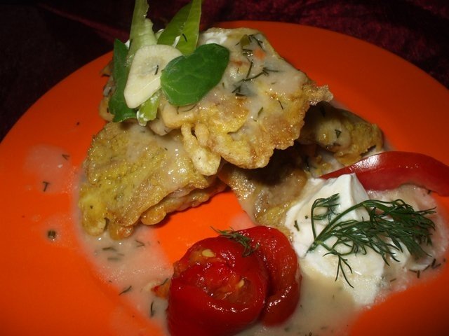 Ciuperci in aluat cu sos de ciuperci