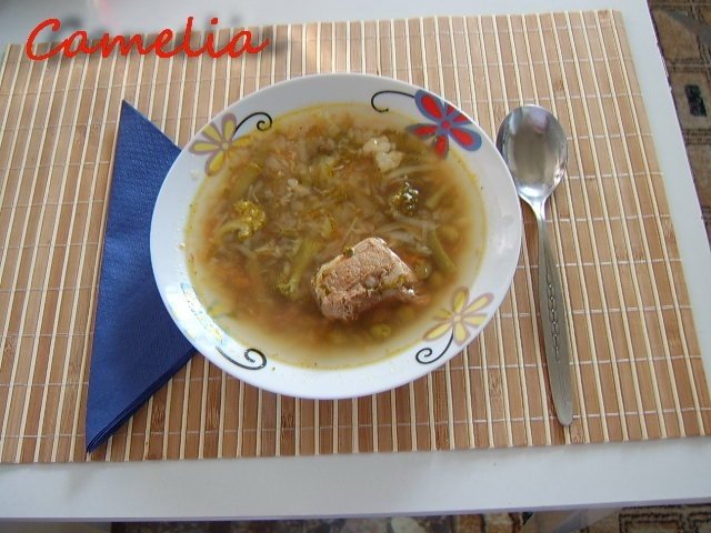 Bors de zarzavat cu carne de porc