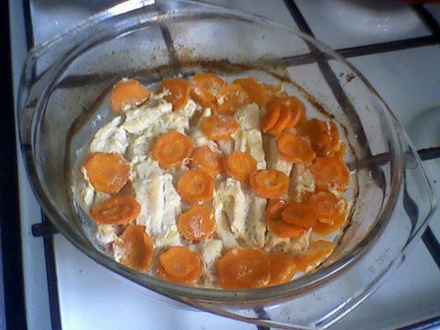 Piept de pui cu morcov in suc de portocale