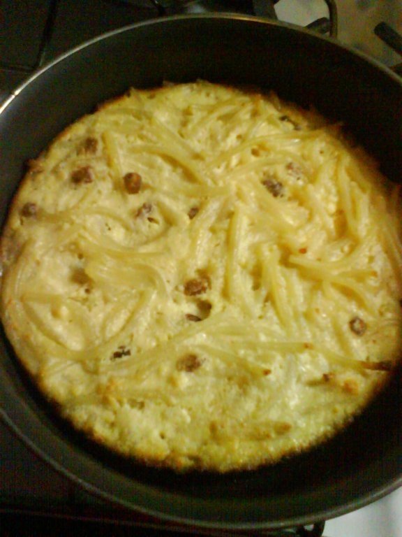 Budinca de macaroane cu branza de vaci