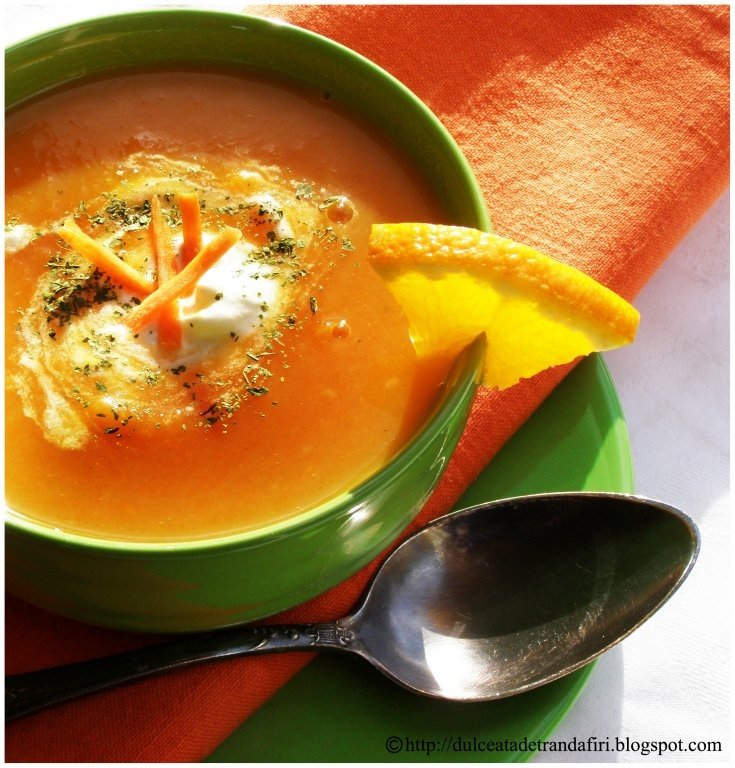 Supa crema de morcovi cu portocale
