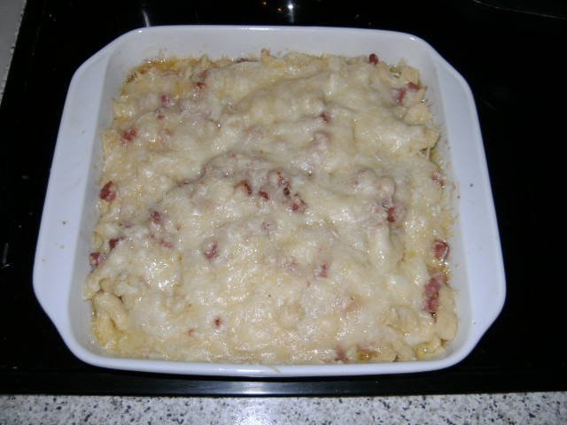Puricei cu slaninuta gratinati