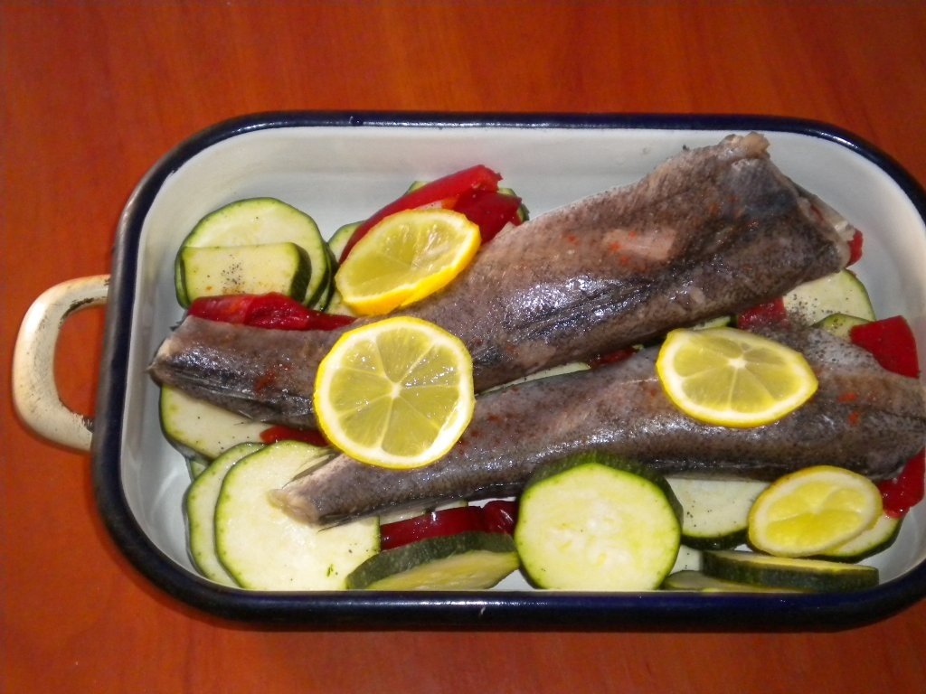 Cod cu  zucchini la cuptor