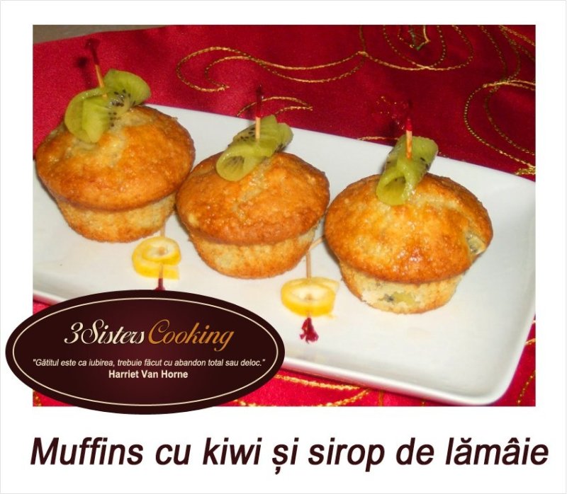 Muffins cu kiwi si sirop de lamaie