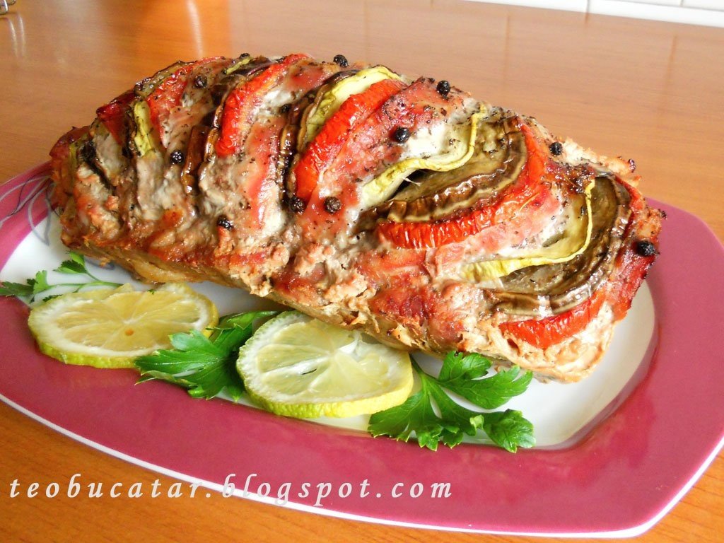 Cotlet impanat cu legume