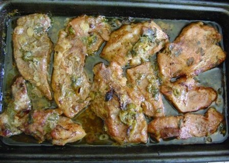 Friptura de porc cu verdeturi la cuptor