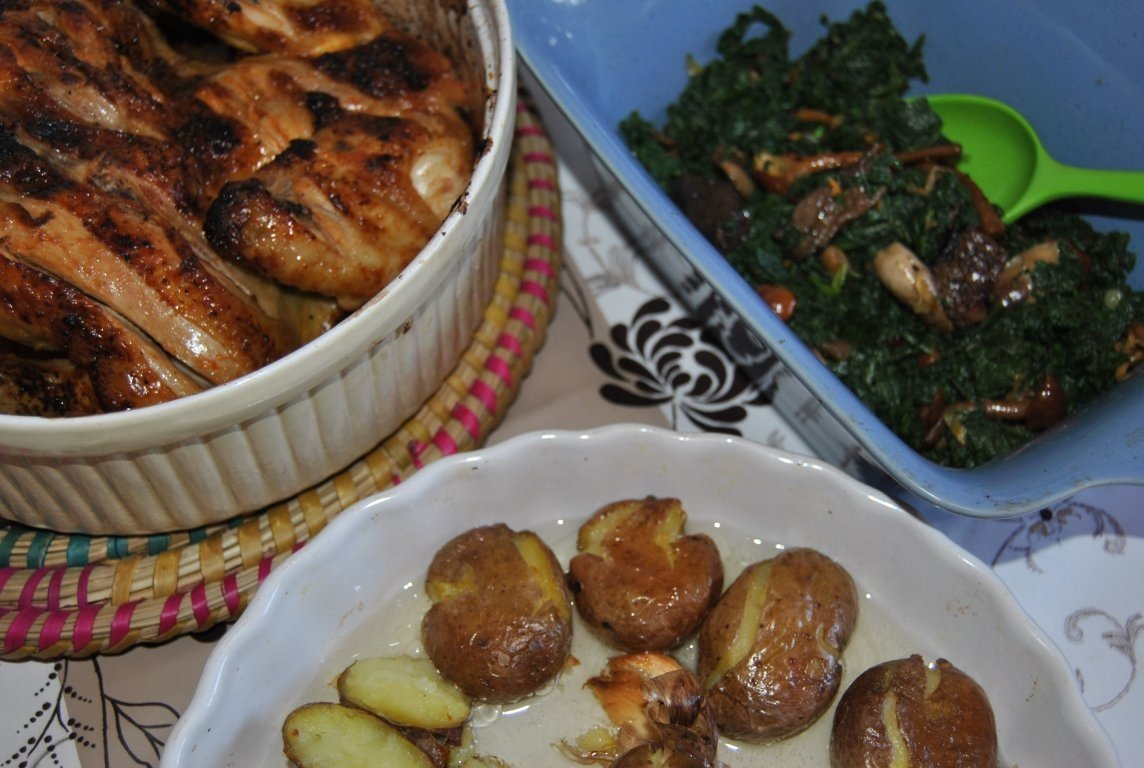 Soté de spanac cu ciuperci si usturoi