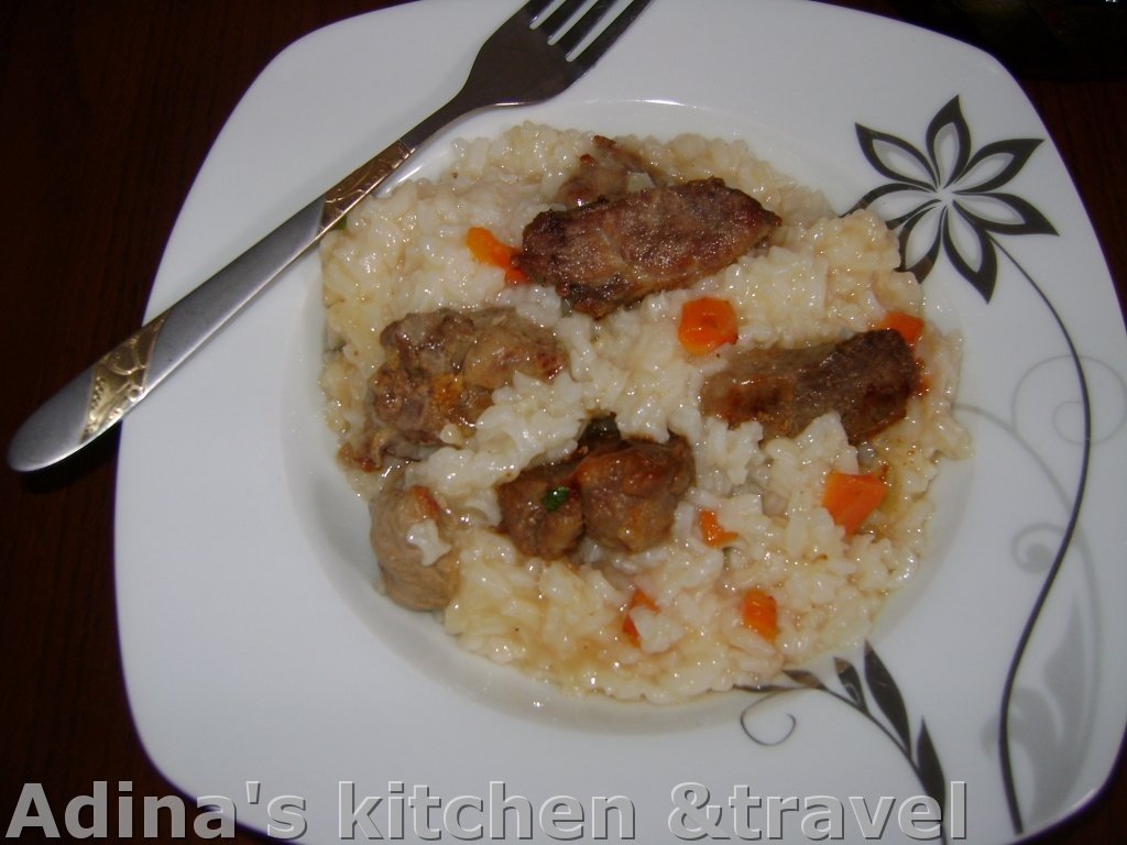 Risotto cu carne de porc