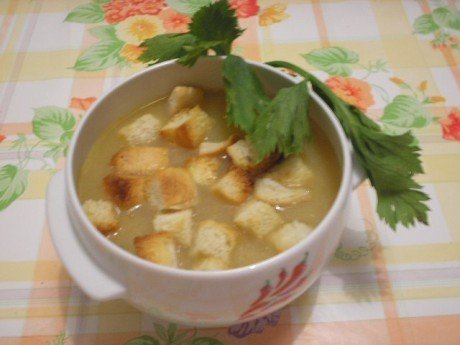 Supa de ficat cu crutoane