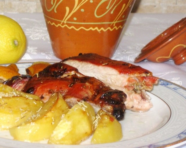 Friptura din pulpa de curcan cu miere si lamaie