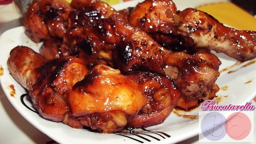 Pui caramelizat cu sos de soia si chili