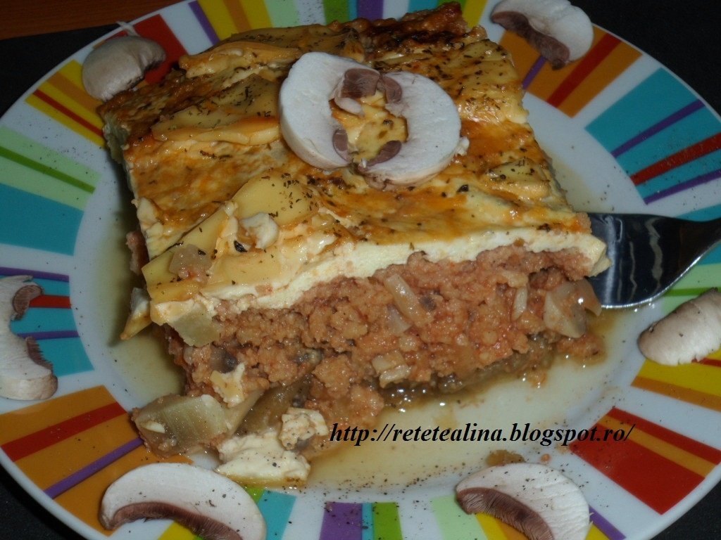 Vinete la cuptor cu soia si ciuperci