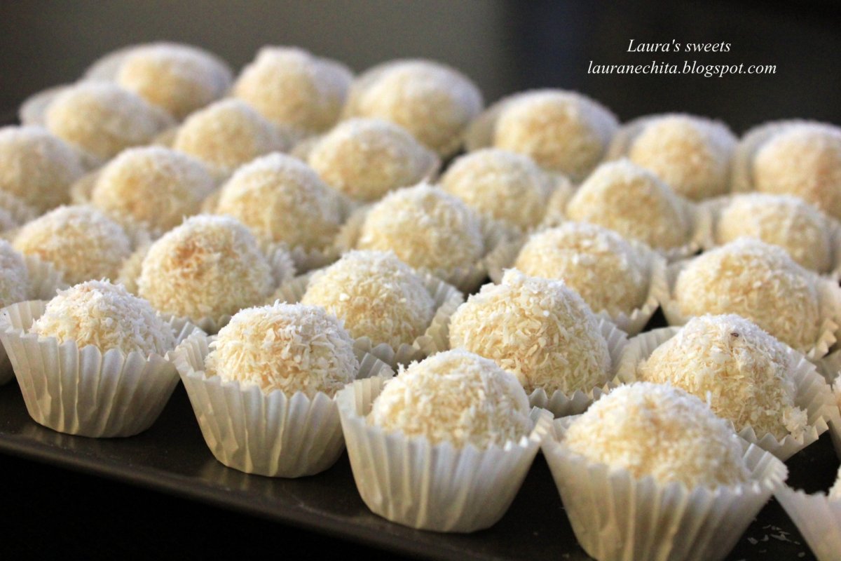 Bomboane Raffaello de casa. Reteta simpla, rapida si usor de preparat