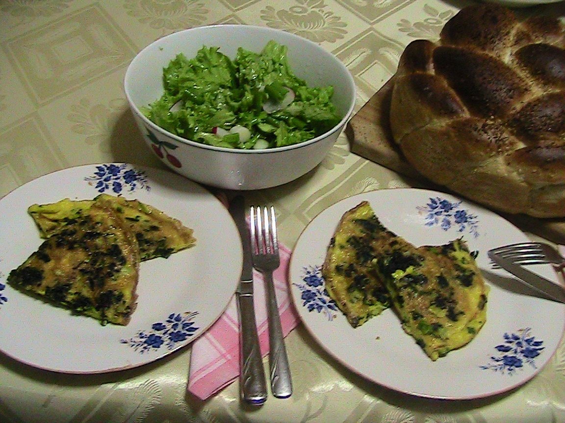 Tortilla de spanac cu cascaval