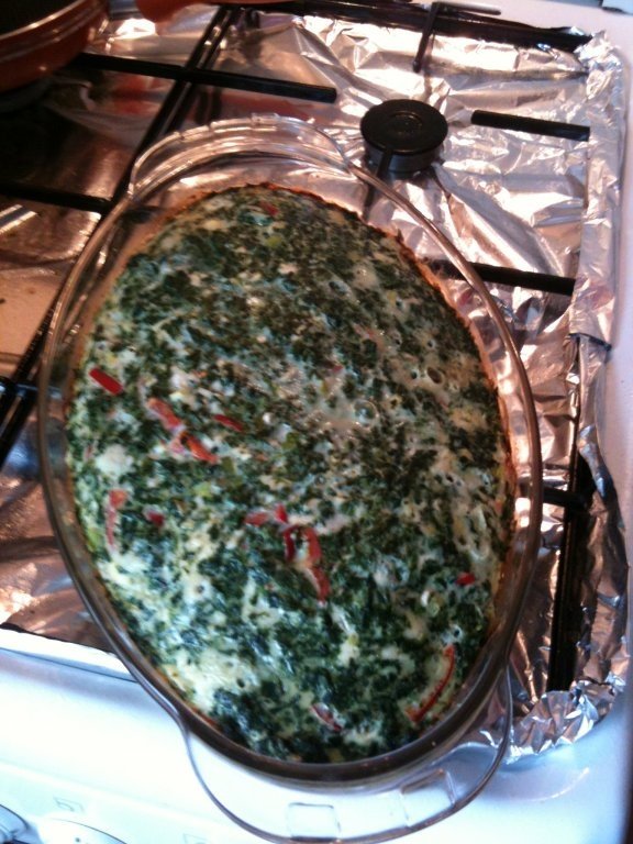 Omleta la cuptor cu spanac